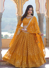 Semi-occasional Lehenga Choli in Yellow
